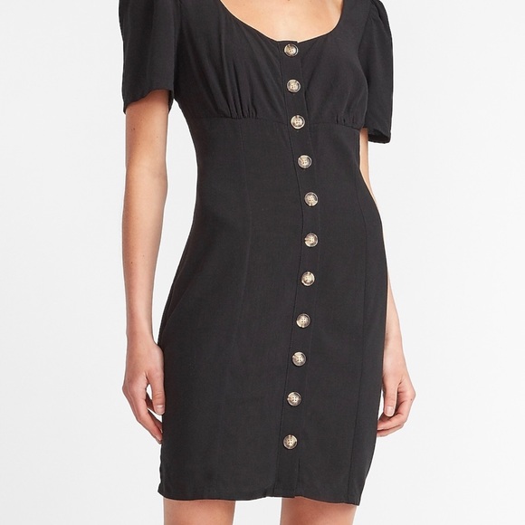 Express Dresses & Skirts - Express Women's Button Front Black Mini Dress XS